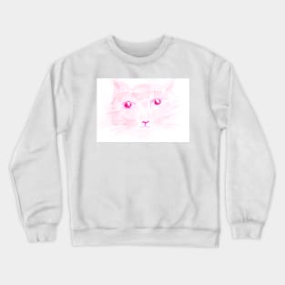 Watercolor, pink cat. Animal, pet Flower, art decoration, sketch. Illustration hand drawn modern Crewneck Sweatshirt